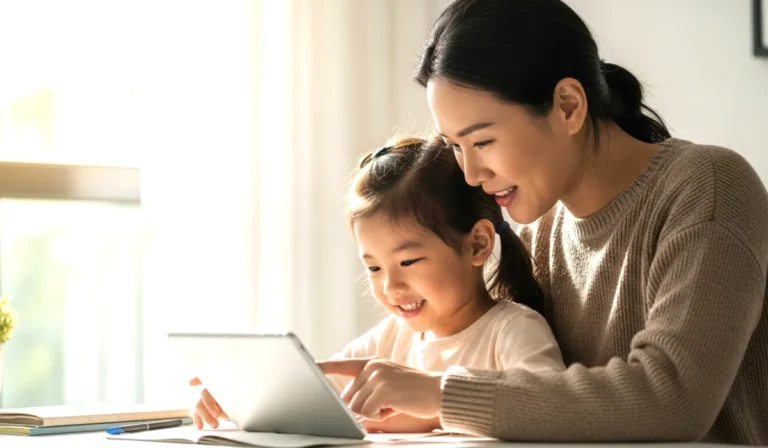 parent and child sitting together